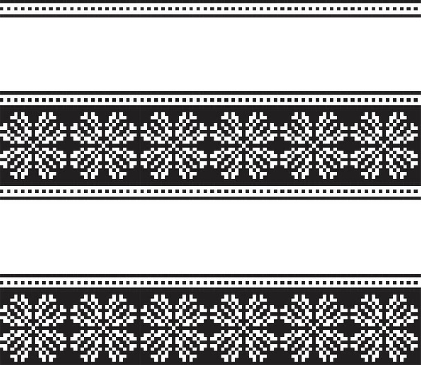 Μαύρο και άσπρο Χριστούγεννα νιφάδα χιονιού δίκαιη νησί μοτίβο φόντο κατάλληλο για υφάσματα μόδας, πλεκτά και γραφικά - Διάνυσμα, εικόνα