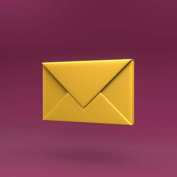 Ícone de envelope de letra 3d. 3d renderização ícone envelope carta. Ícone 3d envelope isolado - Foto, Imagem