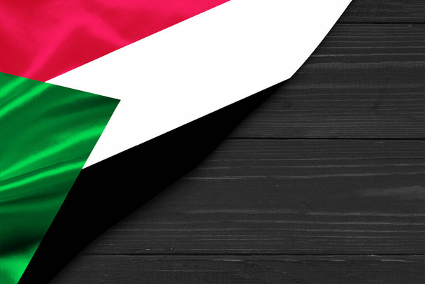 Zászló Szudán hely szöveges megbirkózni hely - Fotó, kép