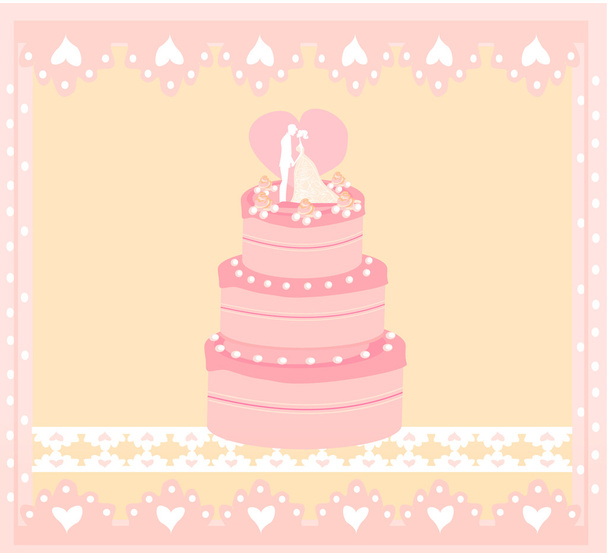 wedding cake card design  - Vector, afbeelding