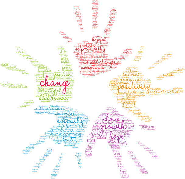 Change word cloud on a white background. - Vector, Image