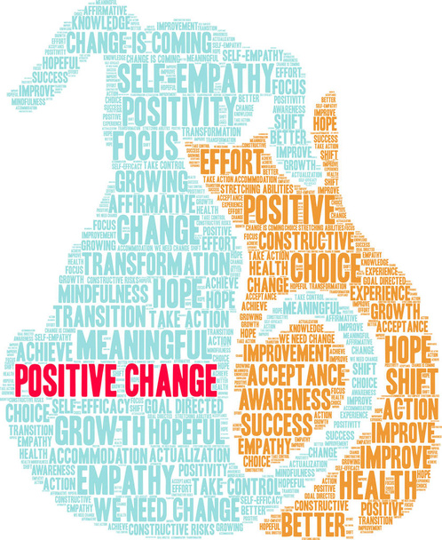 Positive Change word cloud on a white background.  - Vector, Image