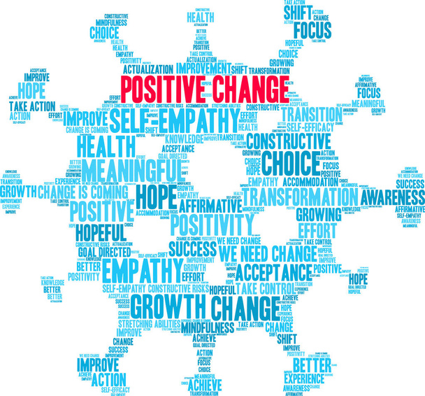 Positive Change word cloud on a white background.  - Vector, Image
