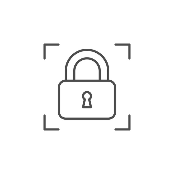Icono de línea de candado y concepto de seguridad - Vector, imagen
