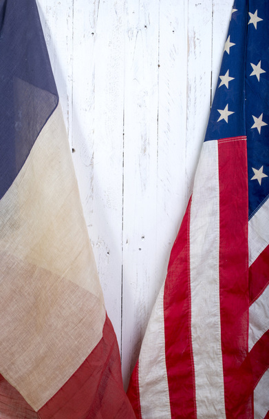 Flaga USA i Francji - Zdjęcie, obraz