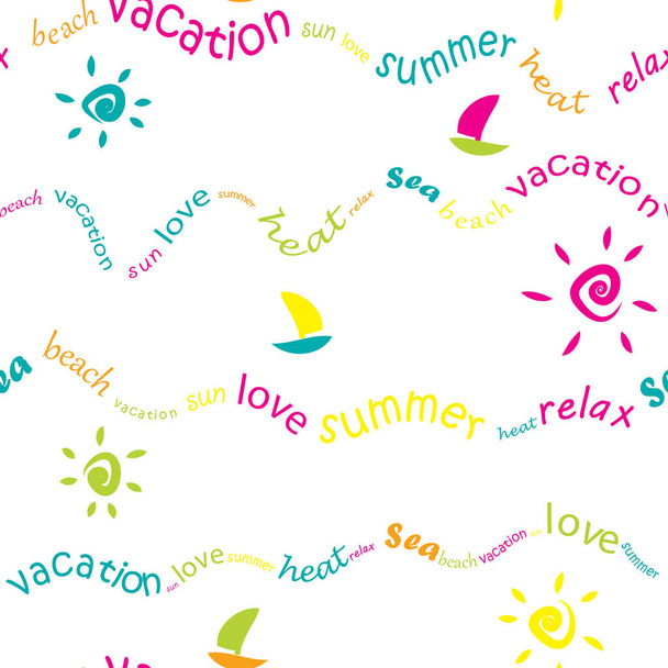 Seamless summer pattern for beach - Вектор,изображение