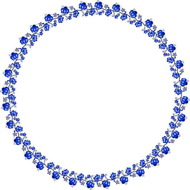  Гжель круглая - Вектор,изображение