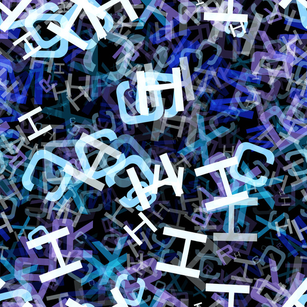 Nahtloses Muster aus Buchstabenkonglomeraten - Vektor, Bild