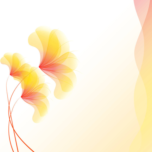 Επιχειρησιακό πρότυπο ή κάλυμμα με κίτρινα ημι-ransparent λουλούδια - εικονογράφηση φορέα  - Διάνυσμα, εικόνα