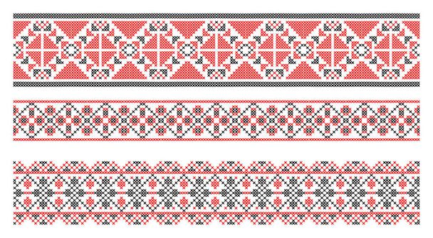 Embroidered folk  borders -    vector illustration - Vector, Image