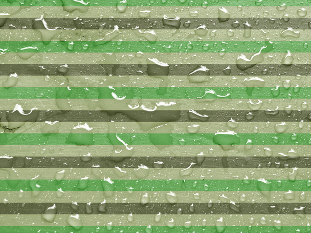 σταγόνες νερού σε πράσινη, γκρι μεταλλική επιφάνεια - Φωτογραφία, εικόνα