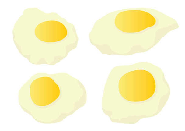 uovo fritto fresco dalla fattoria su sfondo bianco illustrazione vettoriale  - Foto, immagini