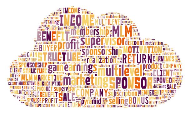 Multilevel Marketing Tag Cloud - Vektorillustration - Vektor, Bild