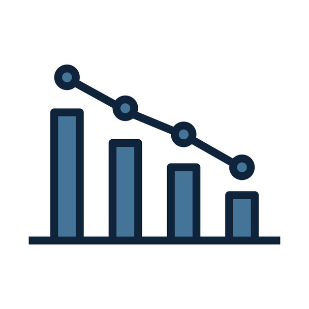 Line Graph line isolated vector icon can be easily modified and edit - Vector, Image