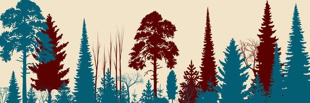 Fondo forestal ancho - ilustración vectorial - Vector, Imagen