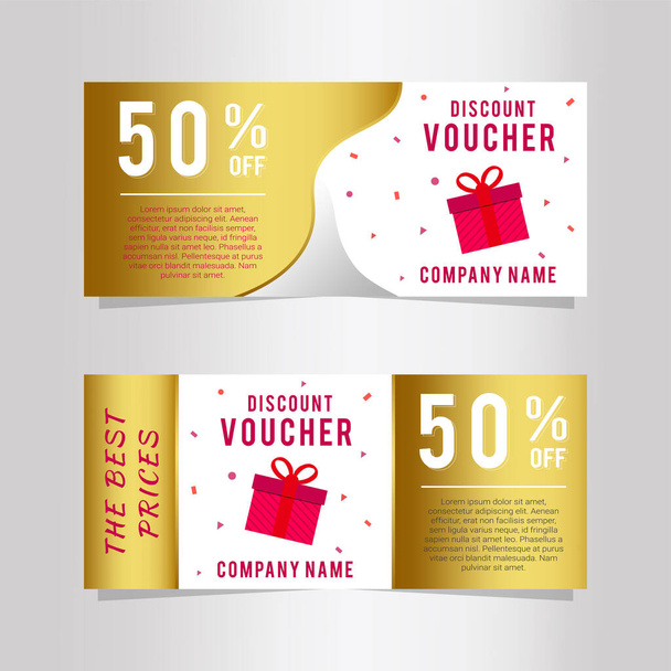 Modern gift voucher template with gift box - Photo, Image