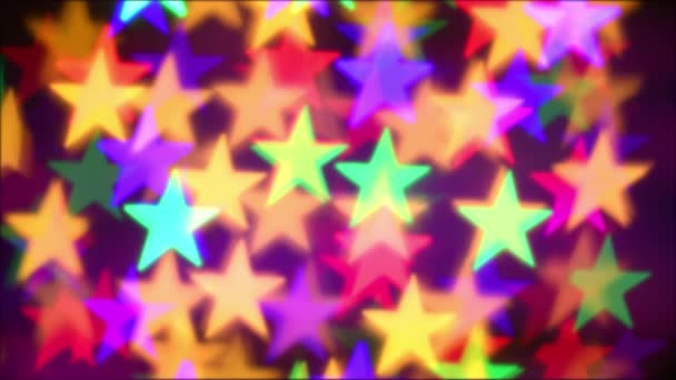 kleurrijke sterren verlichting voor vakantie of abstracte boke achtergrond - Video