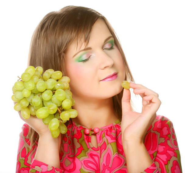 Woman with bunch of grape. - Fotografie, Obrázek