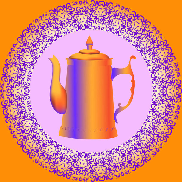 Bouilloire rétro orange - illustration vectorielle - Vecteur, image