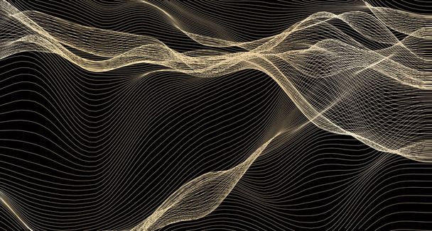 Абстрактные волны - векторная иллюстрация  - Вектор,изображение