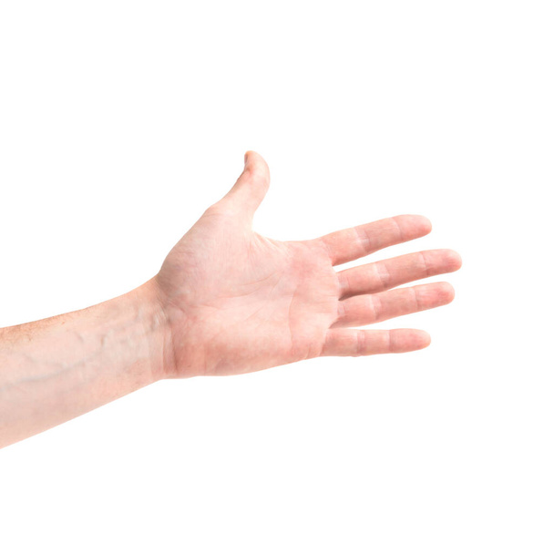 Mano para apretón de manos aislada sobre fondo blanco - Foto, Imagen