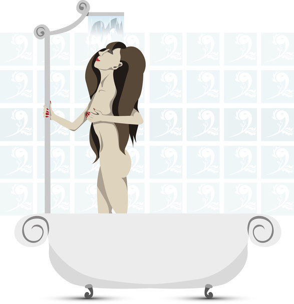 Taking a shower - Vector, imagen