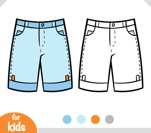Раскраска для детей, мужские шорты - Вектор,изображение