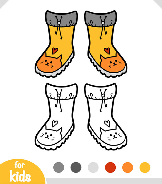 Книжка-розмальовка для дітей, Водонепроникні чоботи
 - Вектор, зображення