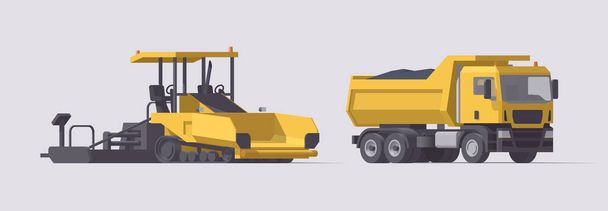 Vector isolated backhoe loader & excavator. Illustration. Collection - Vector, Image