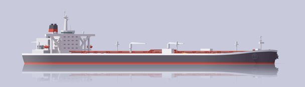 Vektoros teherhajó. Olajszállító tartályhajó. Elszigetelt illusztráció. Gyűjtés - Vektor, kép