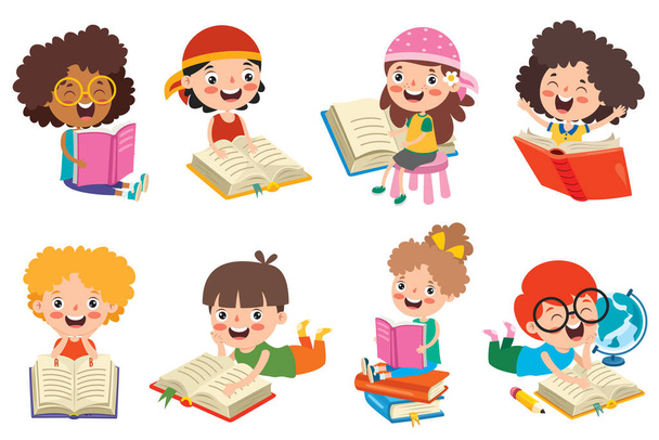 Happy Kid Studying And Learning - Vector, Image