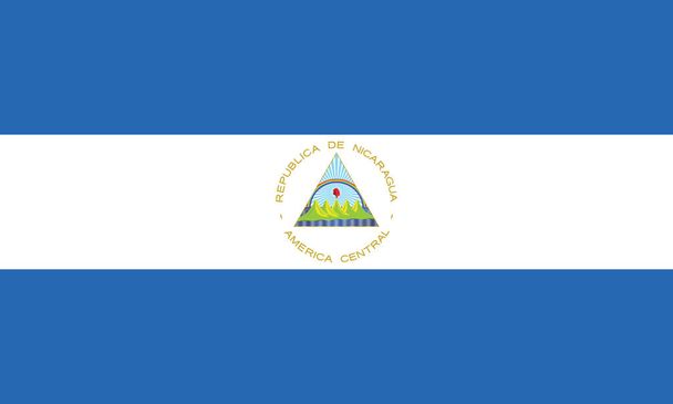 Officiële huidige vectorvlag van de unitaire dominante presidentiële constitutionele republiek Nicaragua - Vector, afbeelding
