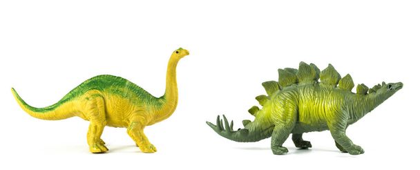 Пластиковая игрушка динозавра на белом фоне - Фото, изображение