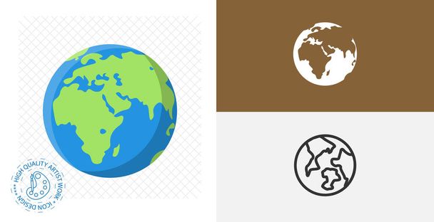 Dünya küresi izole vektör ikonu. Kirlilik, ekoloji tasarım elementi - Vektör, Görsel