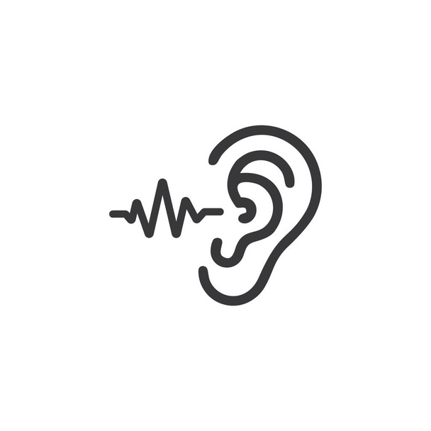 Oído icono de sonido logo - Vector, imagen