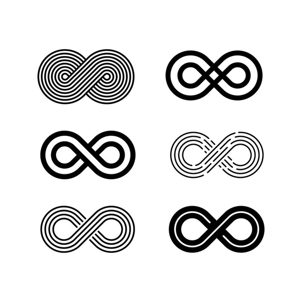 Ilustrace černého nekonečného symbolu - Vektor, obrázek