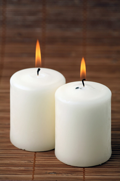 Two burning candles - Foto, imagen