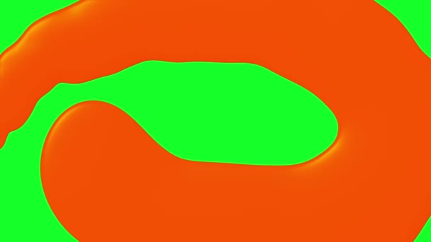 オレンジと緑の画面で液体遷移 - 映像、動画