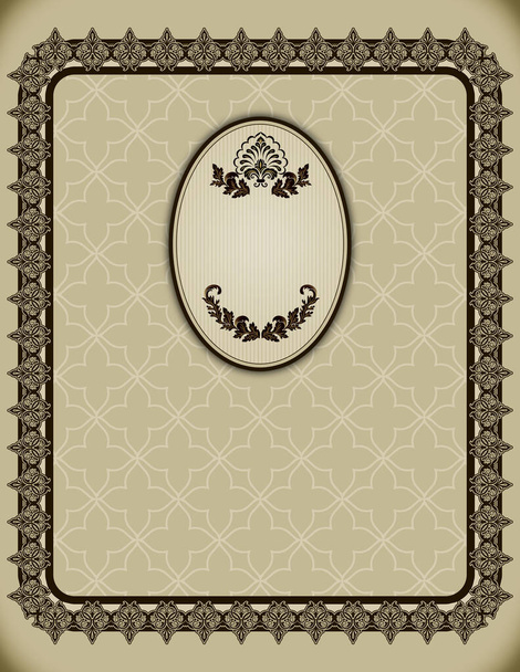 Vintage background with decorative ornamental border and patterns. - Foto, immagini