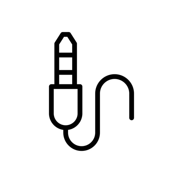 audio jack  vector thin line icon - Vetor, Imagem