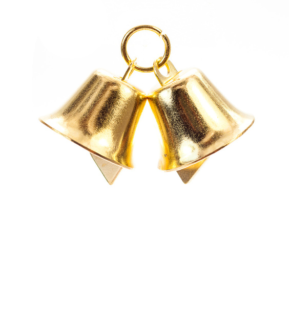 campana dorada sobre fondo blanco - Foto, Imagen