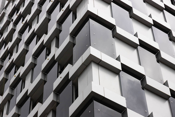 Building architecture details, facade design. Modern building Black and gray. - Фото, изображение