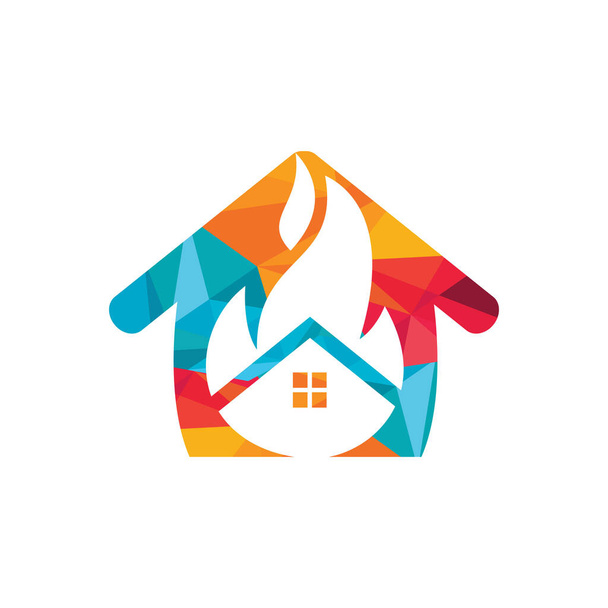 Modèle de conception de logo vecteur de feu maison. Prévention des incendies ou alarme incendie logo concept. - Vecteur, image