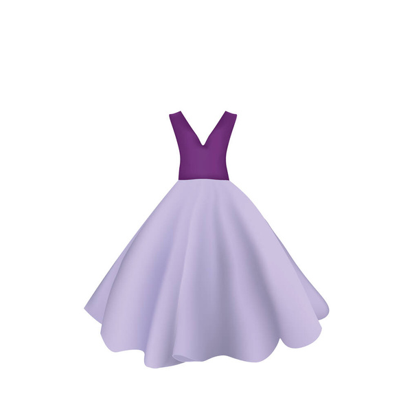 Purple elegant evening dress, vector - Vector, Image