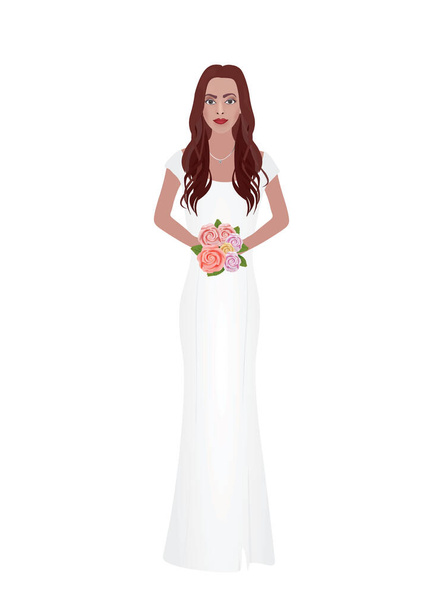 Woman in wedding dress. vector illustration - Vector, Image