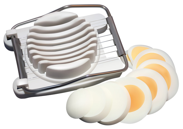 Boiled egg in slicer - Vektor, kép