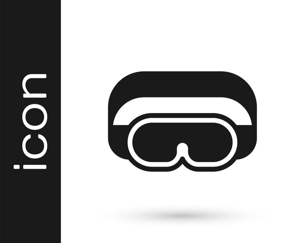 Black Ski goggles icon isolated on white background. Extreme sport. Sport equipment.  Vector. - Vector, Image