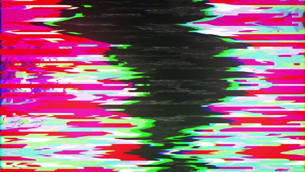 Glitch, pixel noise on the screen, computer generated. Bad Signal. 3d rendering a digital background - Photo, Image