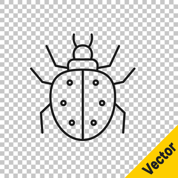 Black line Mite icon isolated on transparent background.  Vector. - Vector, Image