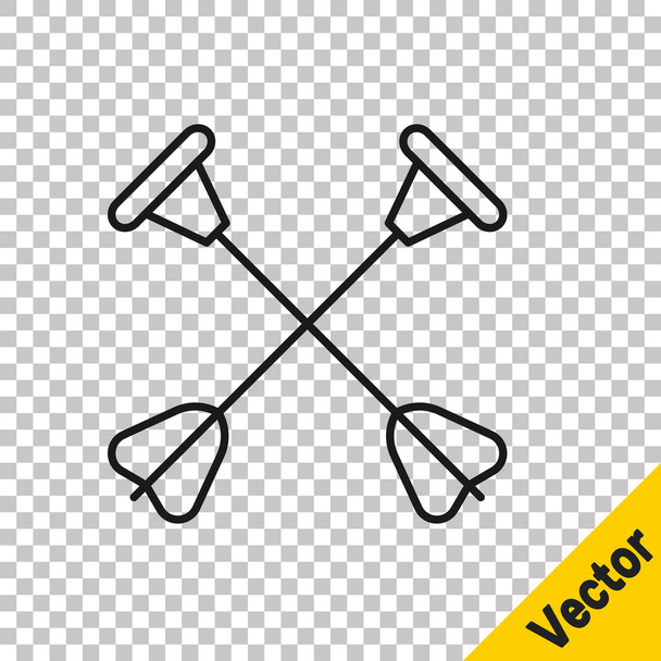 Flecha de línea negra con icono de punta de ventosa aislado sobre fondo transparente. Vector. - Vector, Imagen